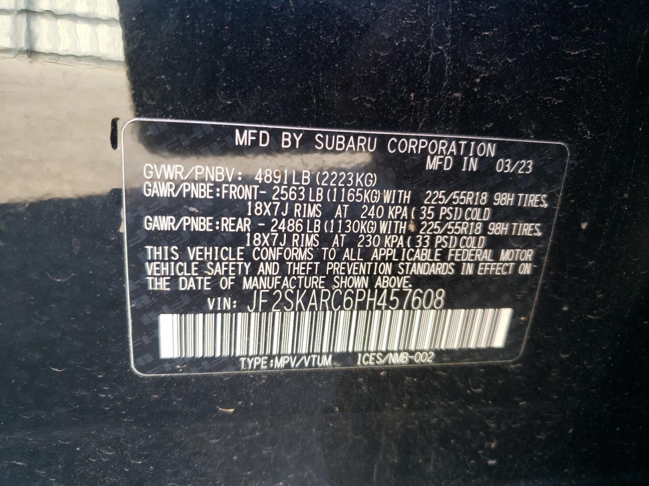 2023 SUBARU FORESTER