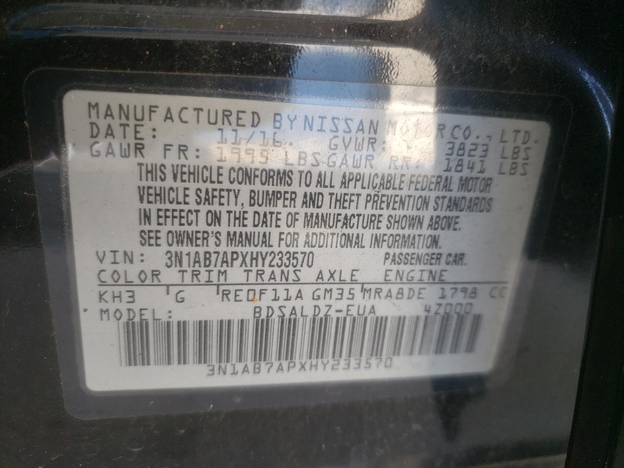 2017 NISSAN SENTRA