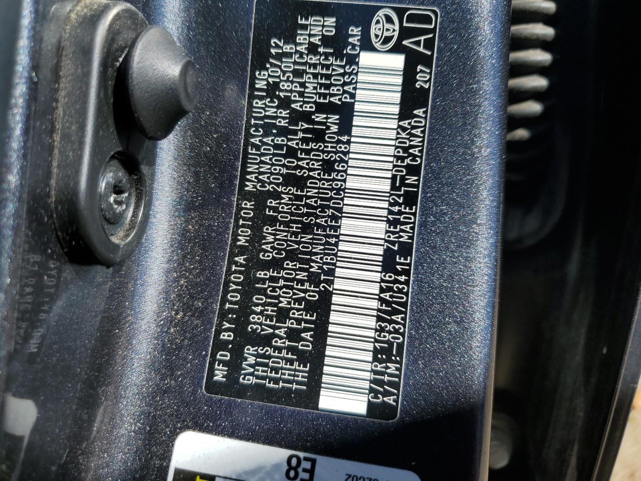 2013 TOYOTA COROLLA