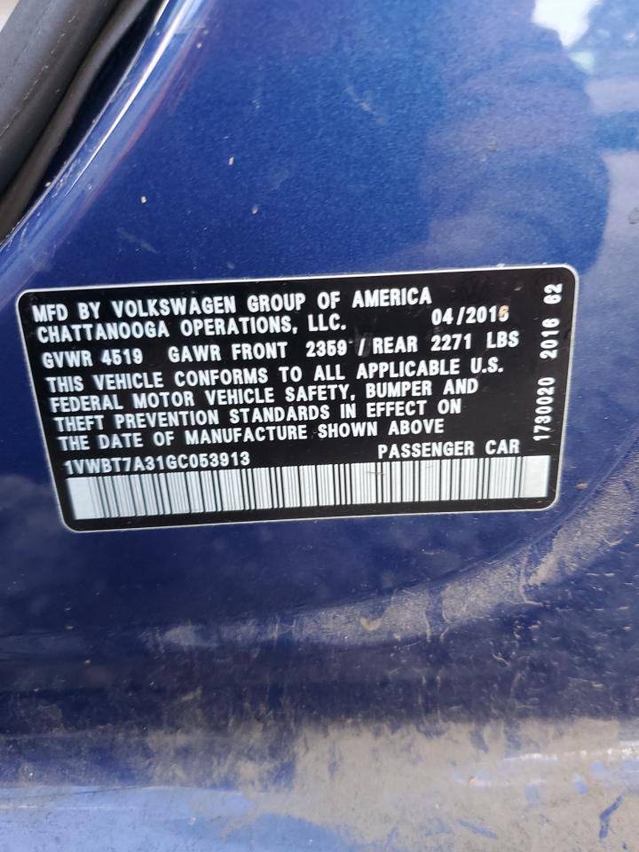 2016 VOLKSWAGEN Passat