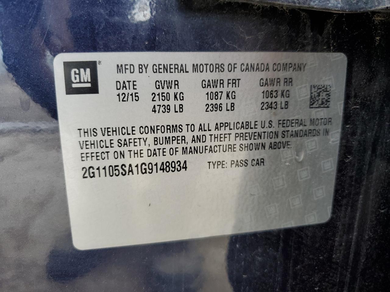 2016 CHEVROLET IMPALA