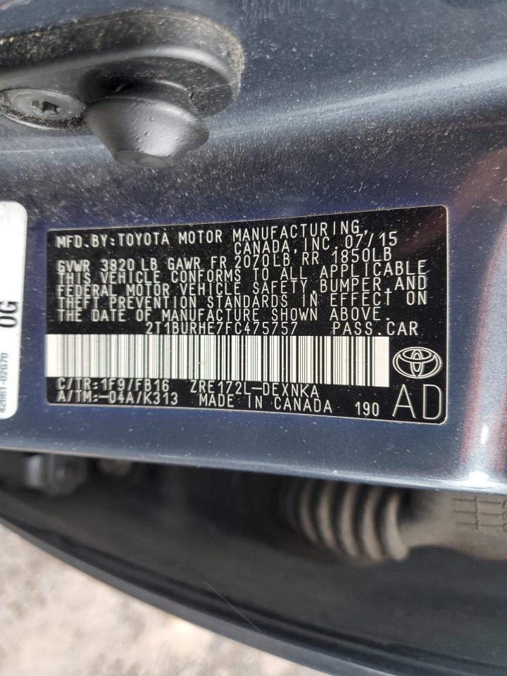 2015 TOYOTA COROLLA