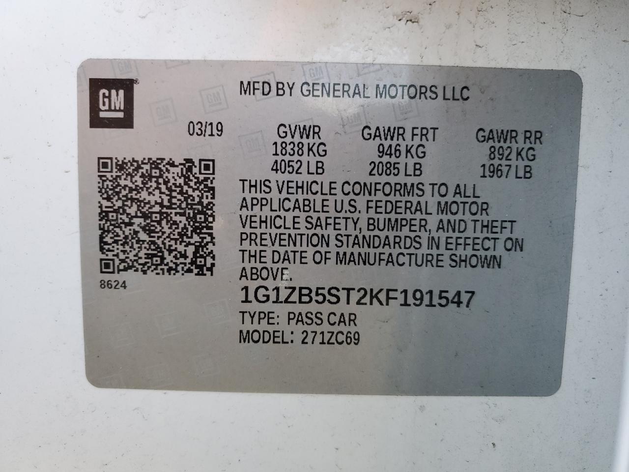 2019 CHEVROLET MALIBU