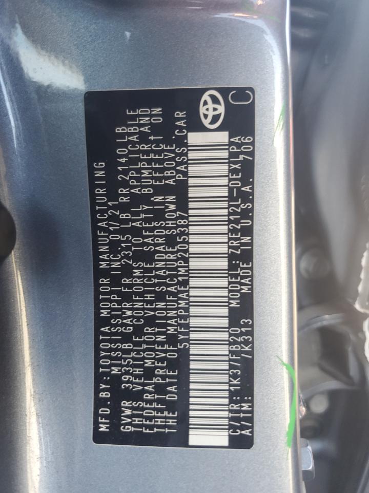 2021 TOYOTA COROLLA