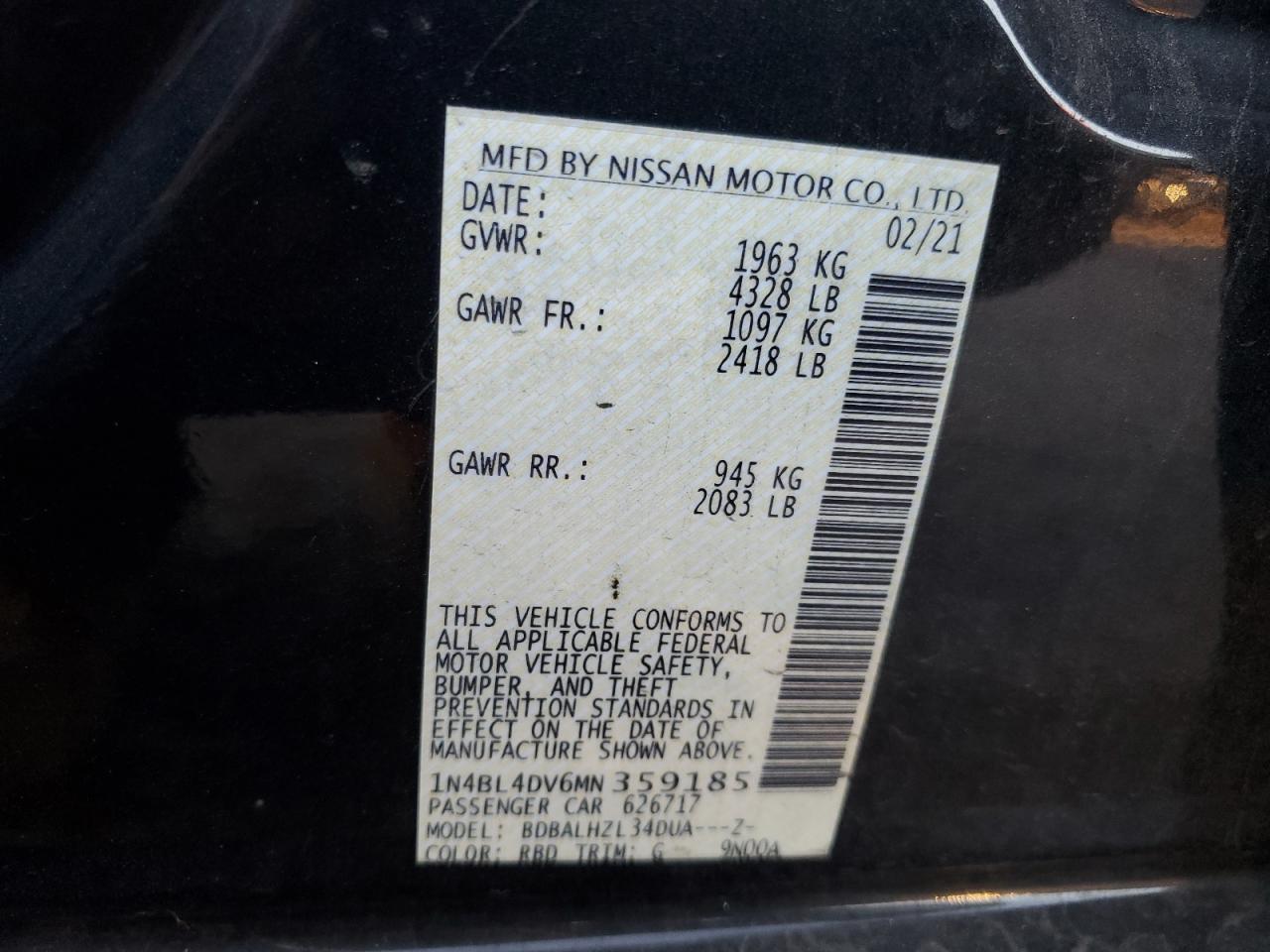 2021 NISSAN ALTIMA