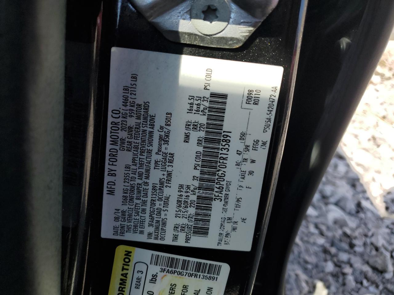 2015 FORD FUSION