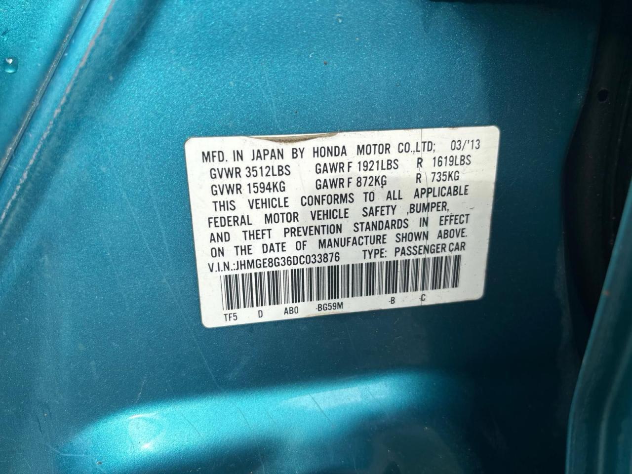 2013 HONDA FIT