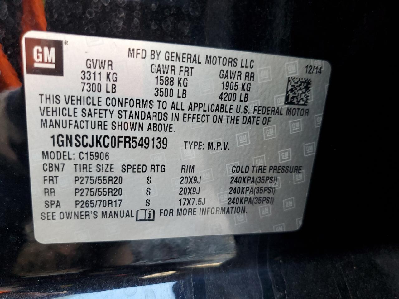 2015 CHEVROLET Suburban
