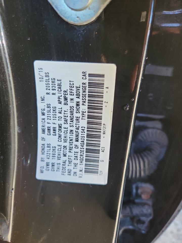 2016 HONDA ACCORD