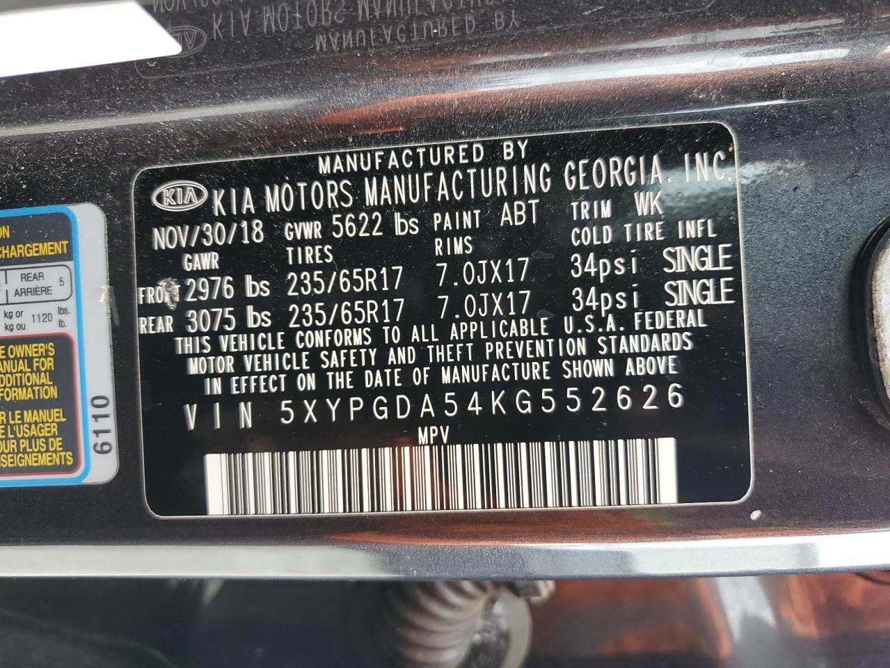 2019 KIA SORENTO