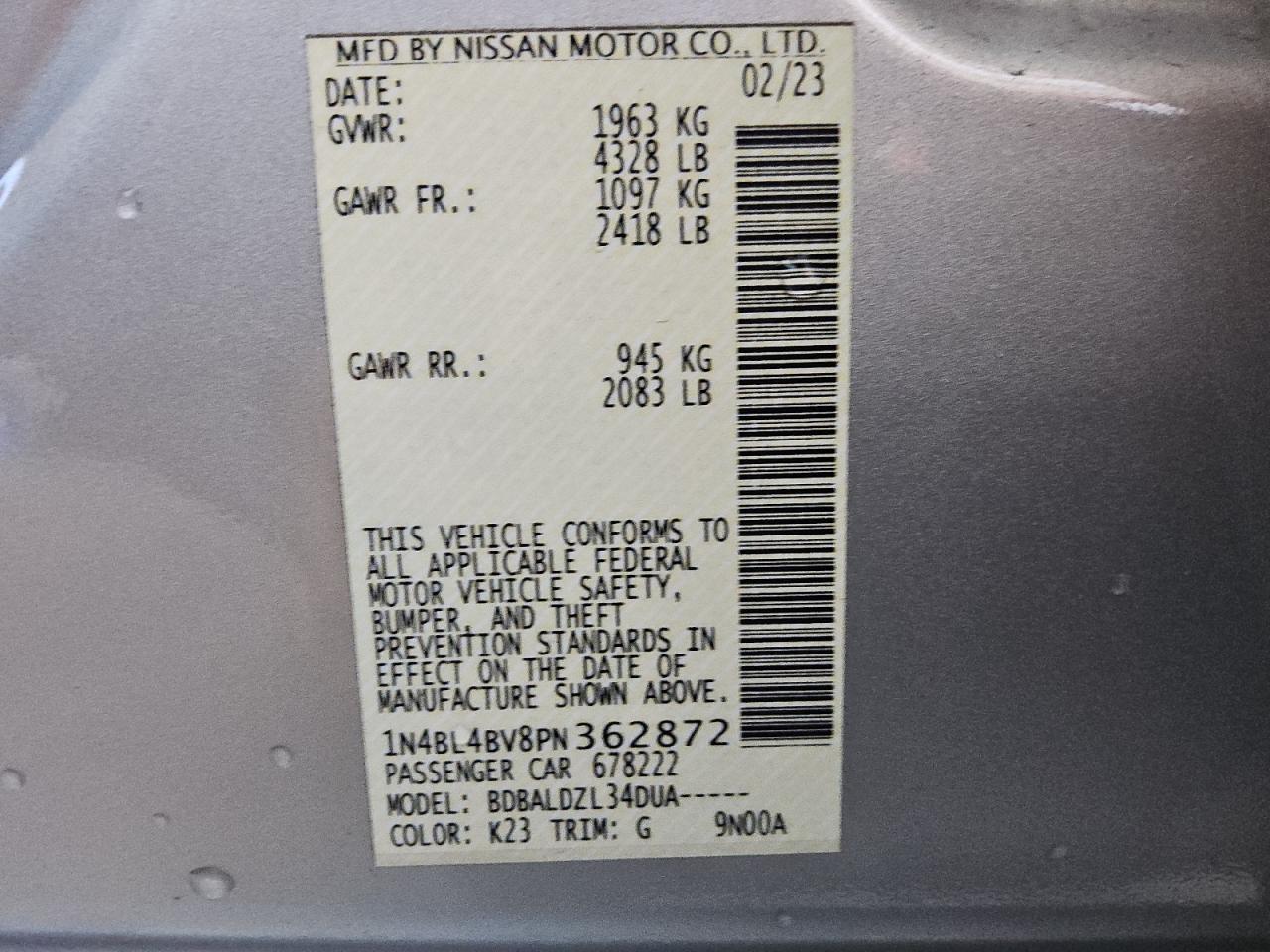 2023 NISSAN ALTIMA