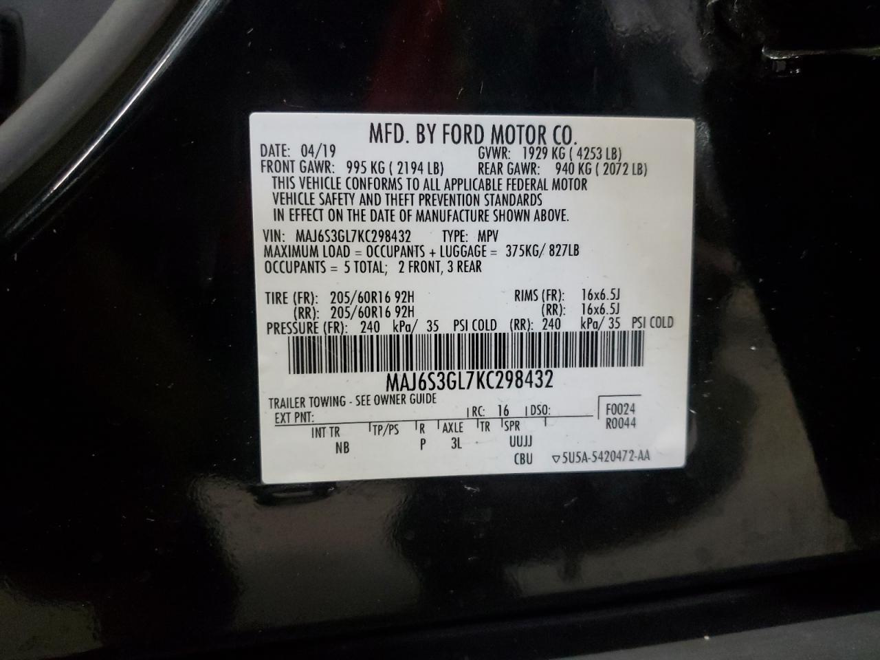 2019 FORD EcoSport