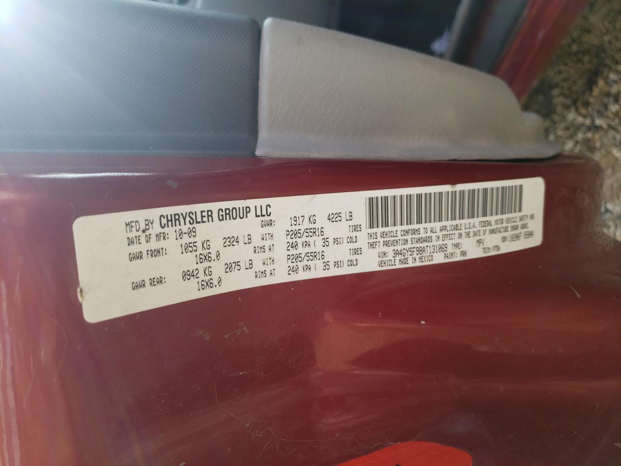 2010 CHRYSLER PT CRUISER