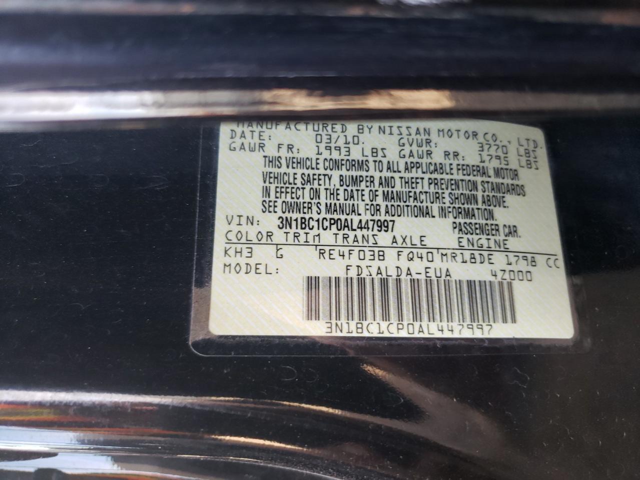 2010 NISSAN VERSA