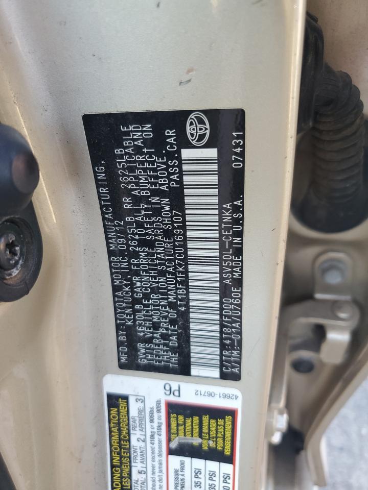 2012 TOYOTA CAMRY