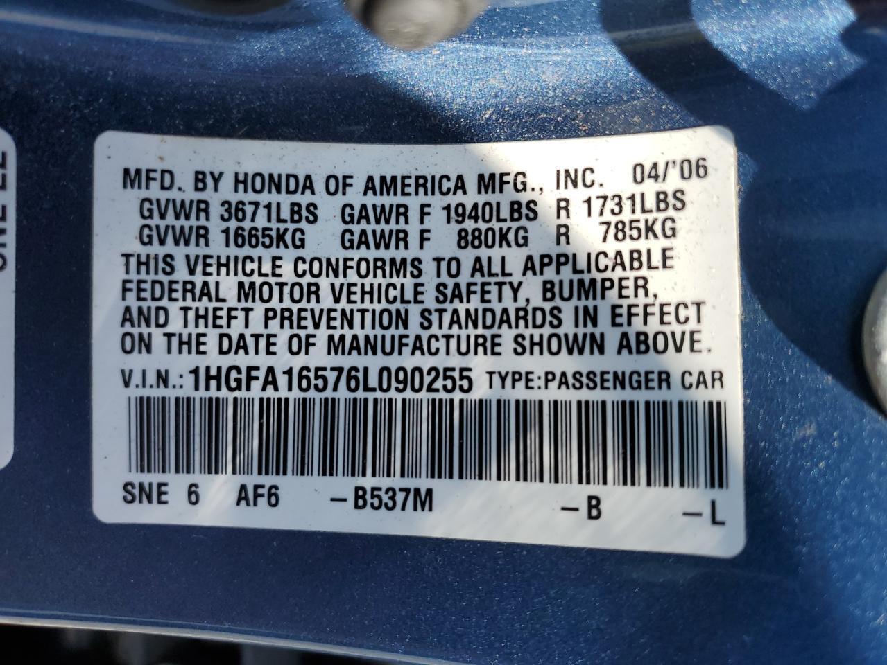 2006 HONDA CIVIC