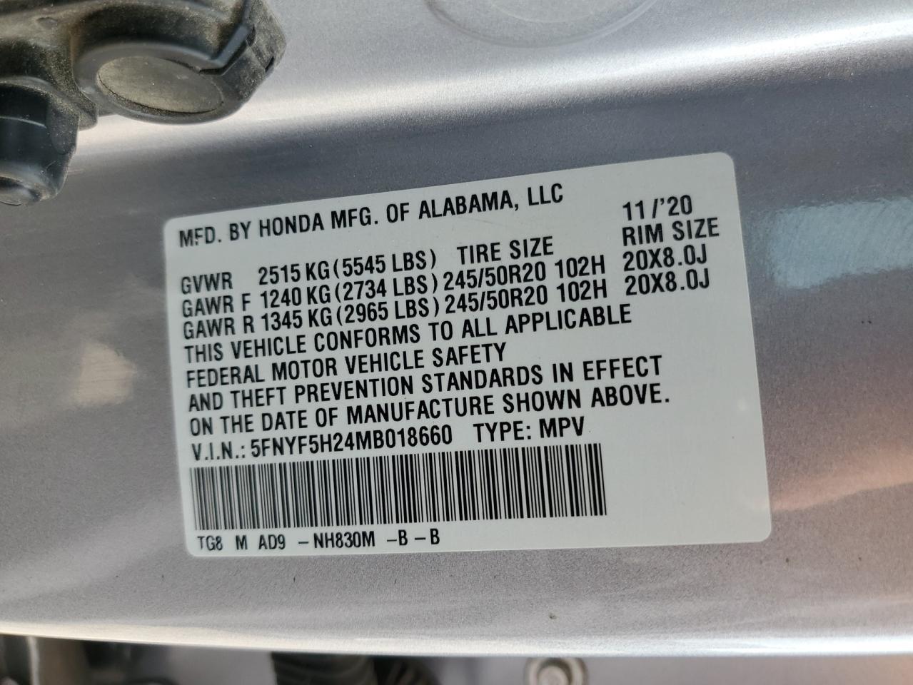 2021 HONDA PILOT