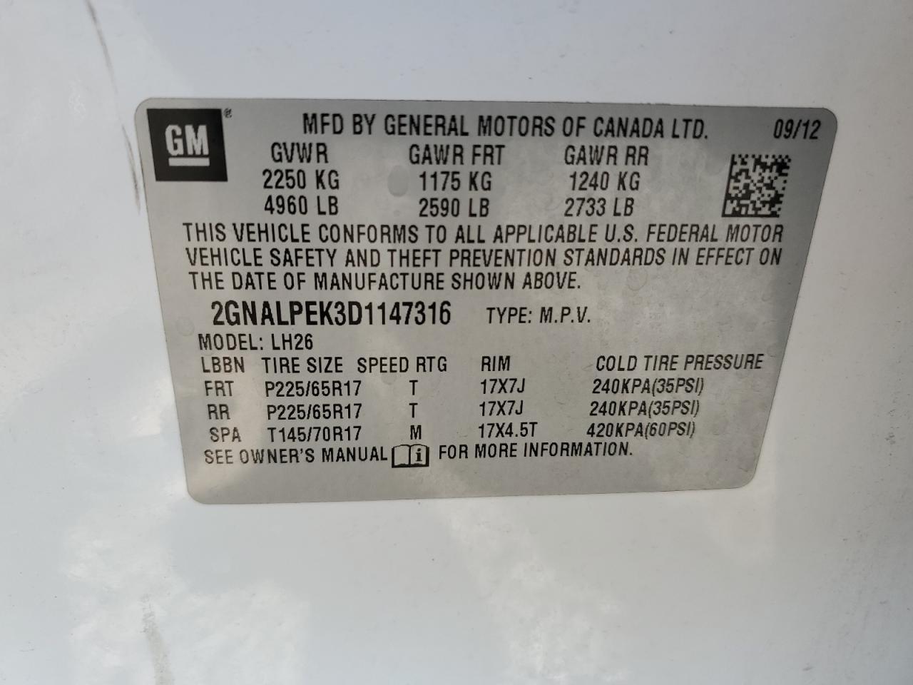 2013 CHEVROLET EQUINOX
