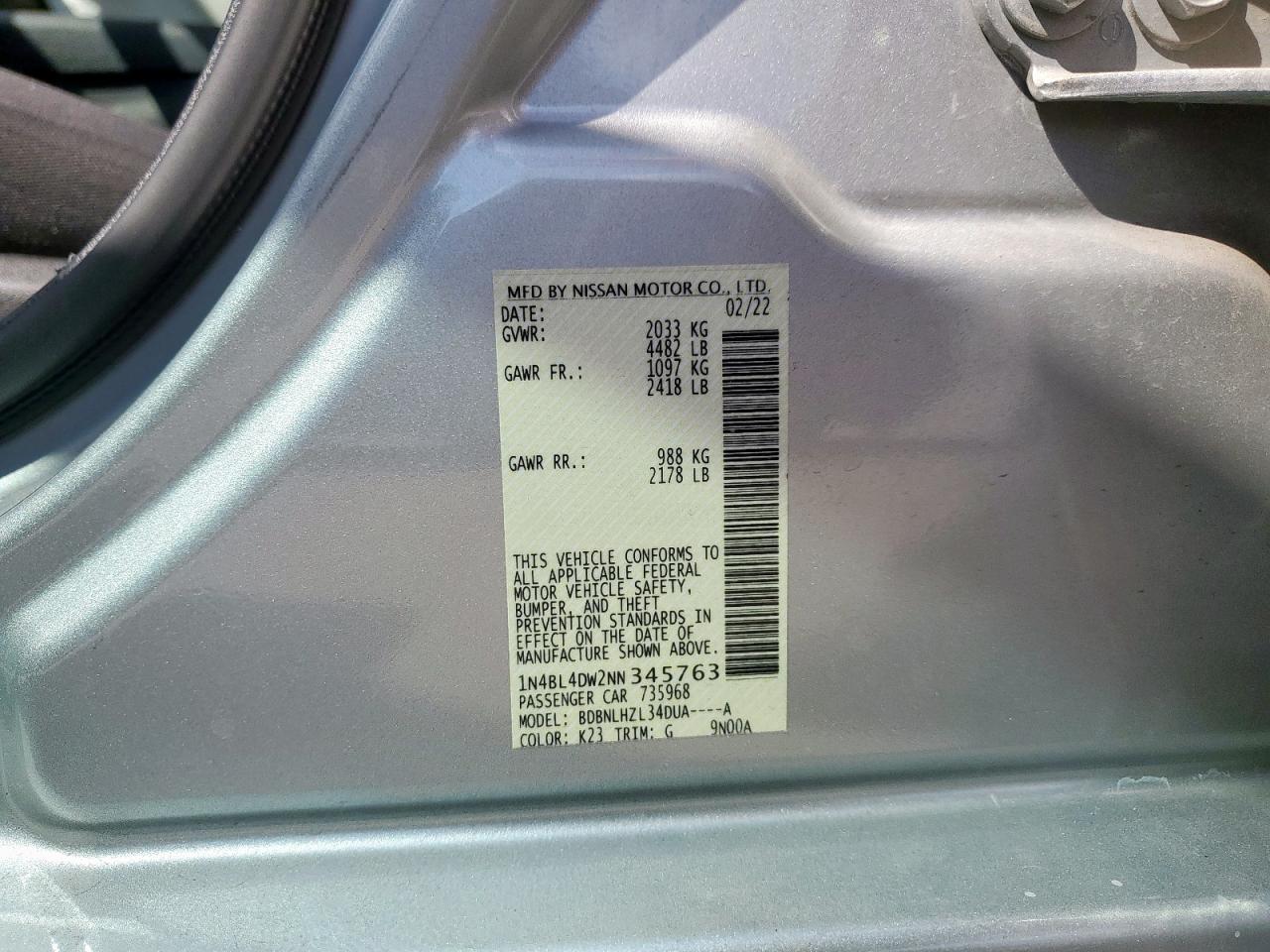 2022 NISSAN ALTIMA
