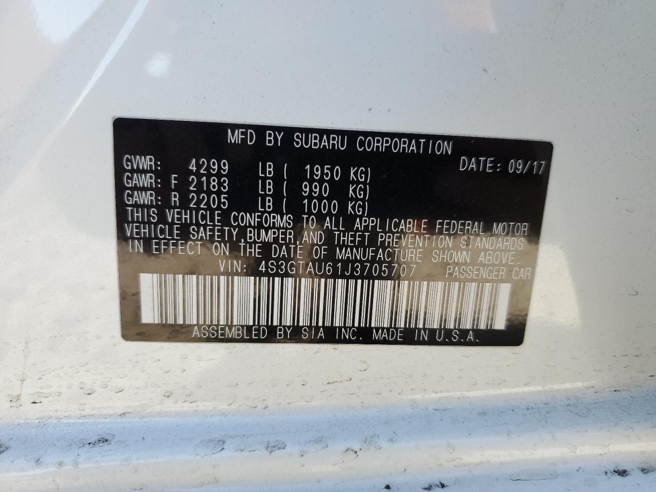 2018 SUBARU IMPREZA