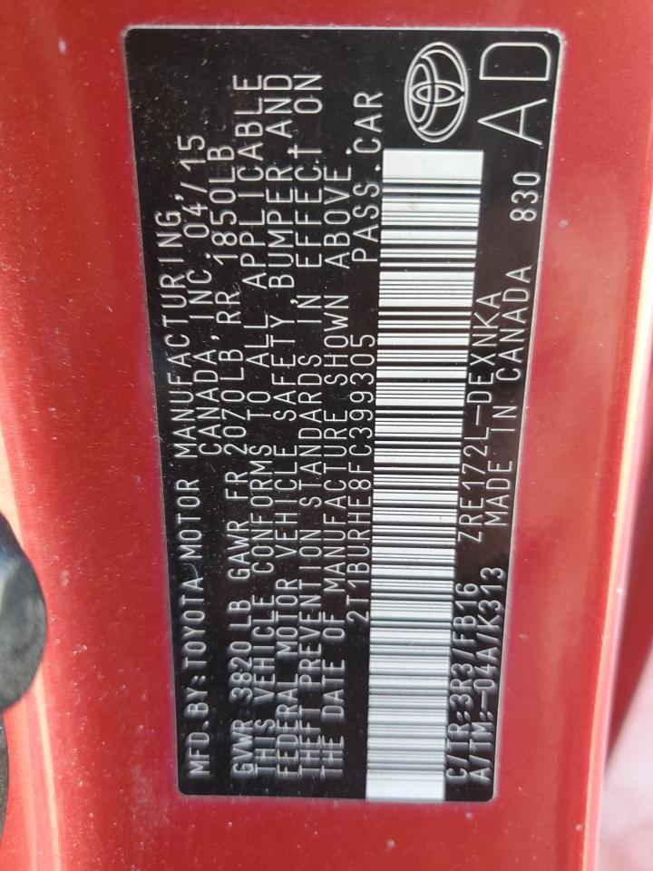 2015 TOYOTA COROLLA