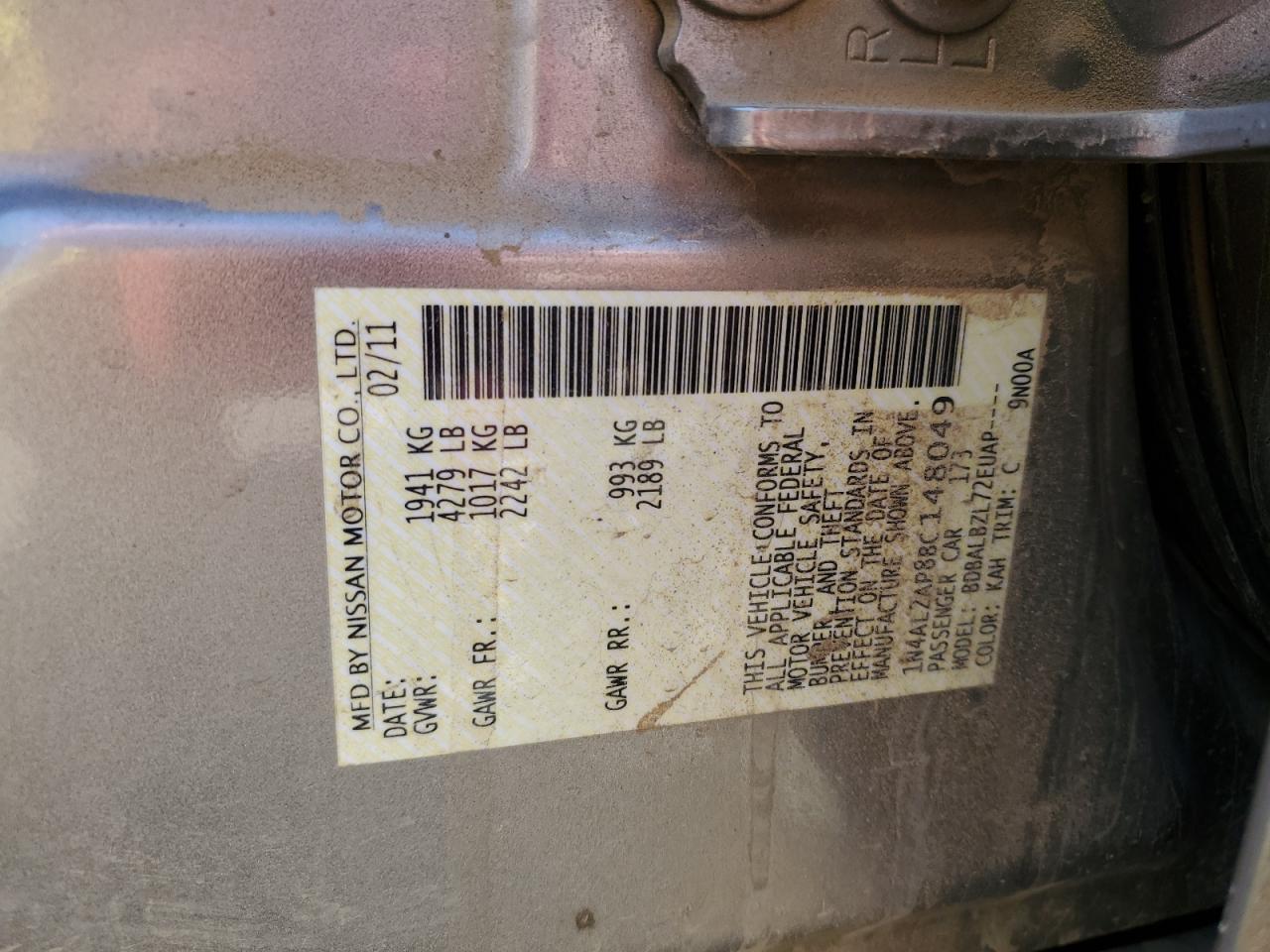 2011 NISSAN ALTIMA