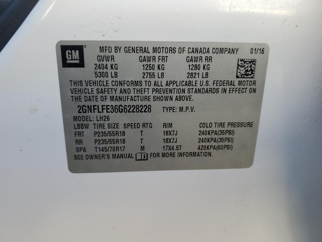 2016 CHEVROLET EQUINOX