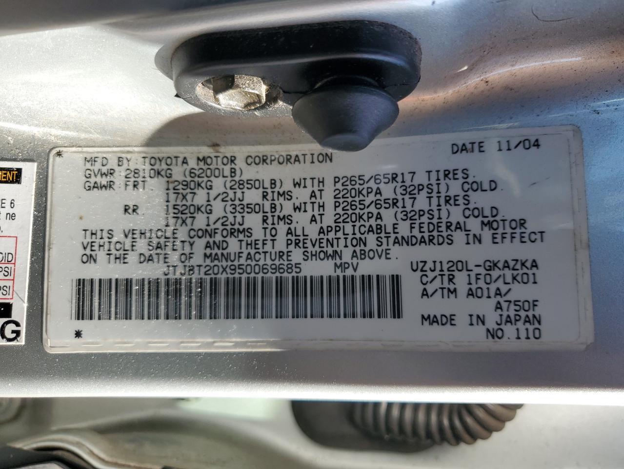 2005 LEXUS Gx 470