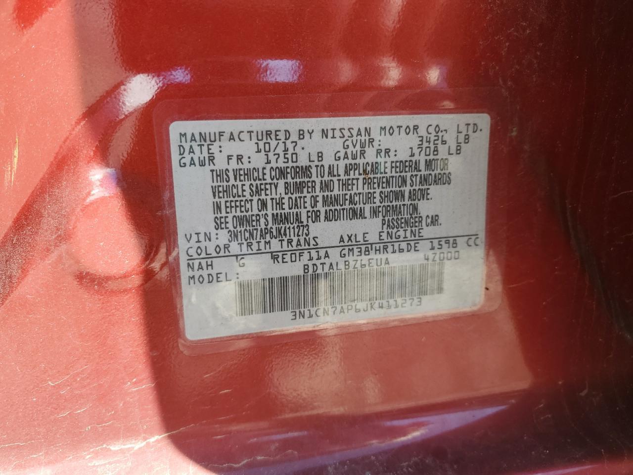 2018 NISSAN VERSA