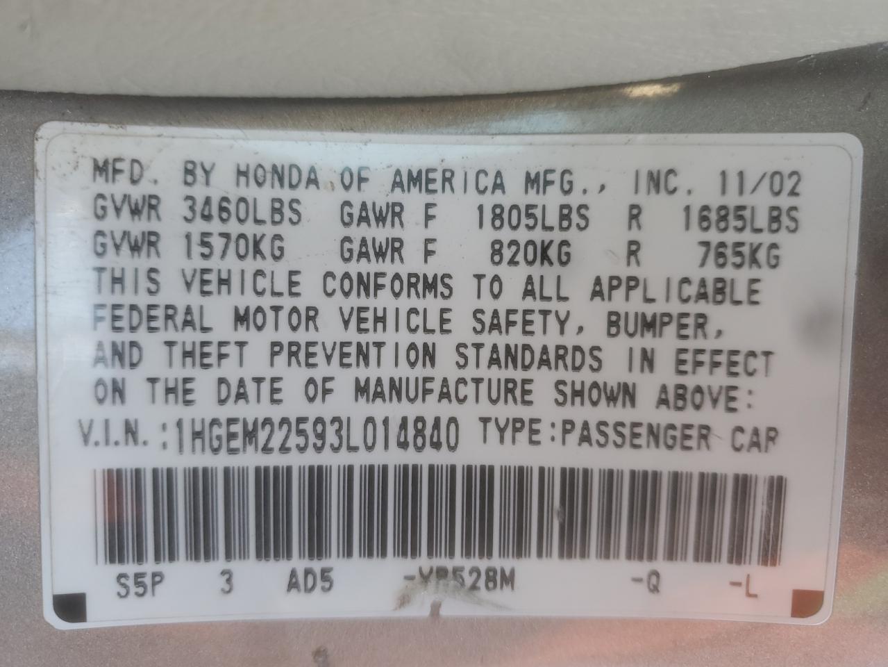 2003 HONDA CIVIC