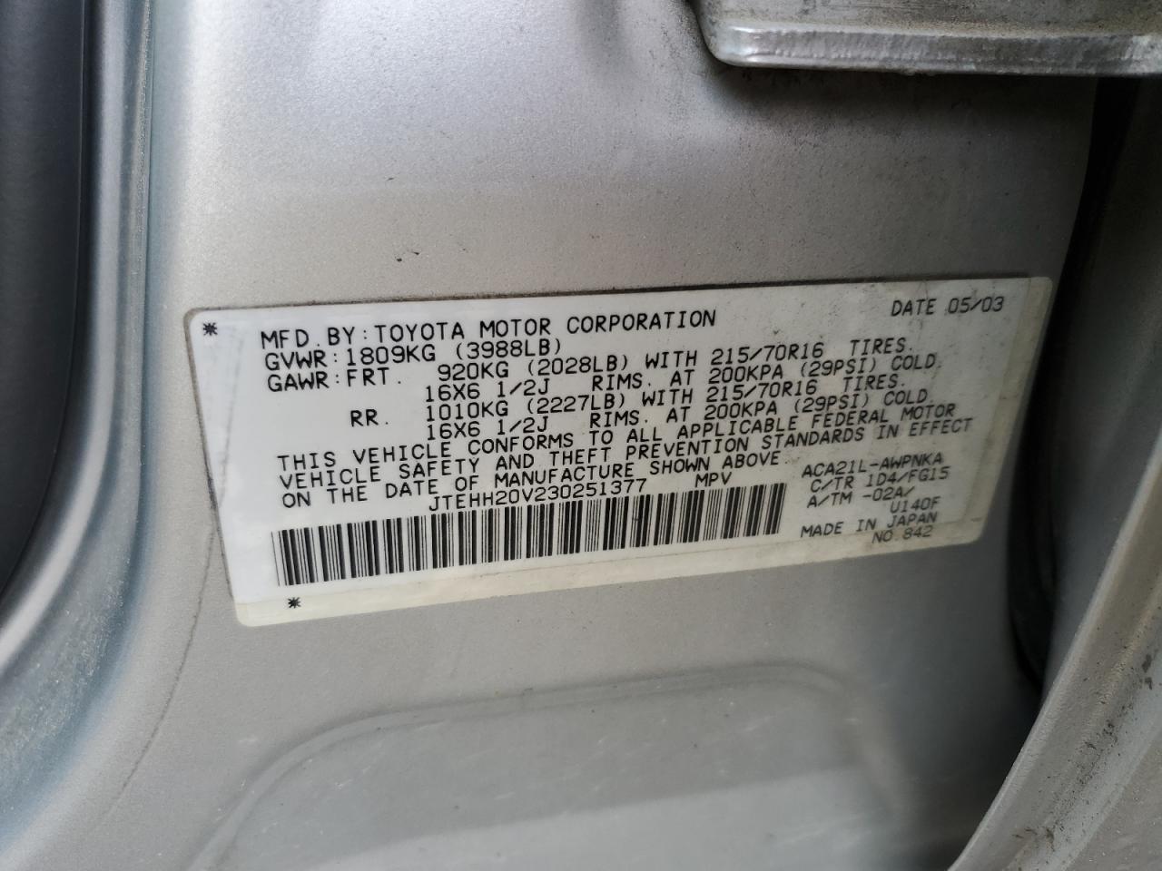 2003 TOYOTA RAV4