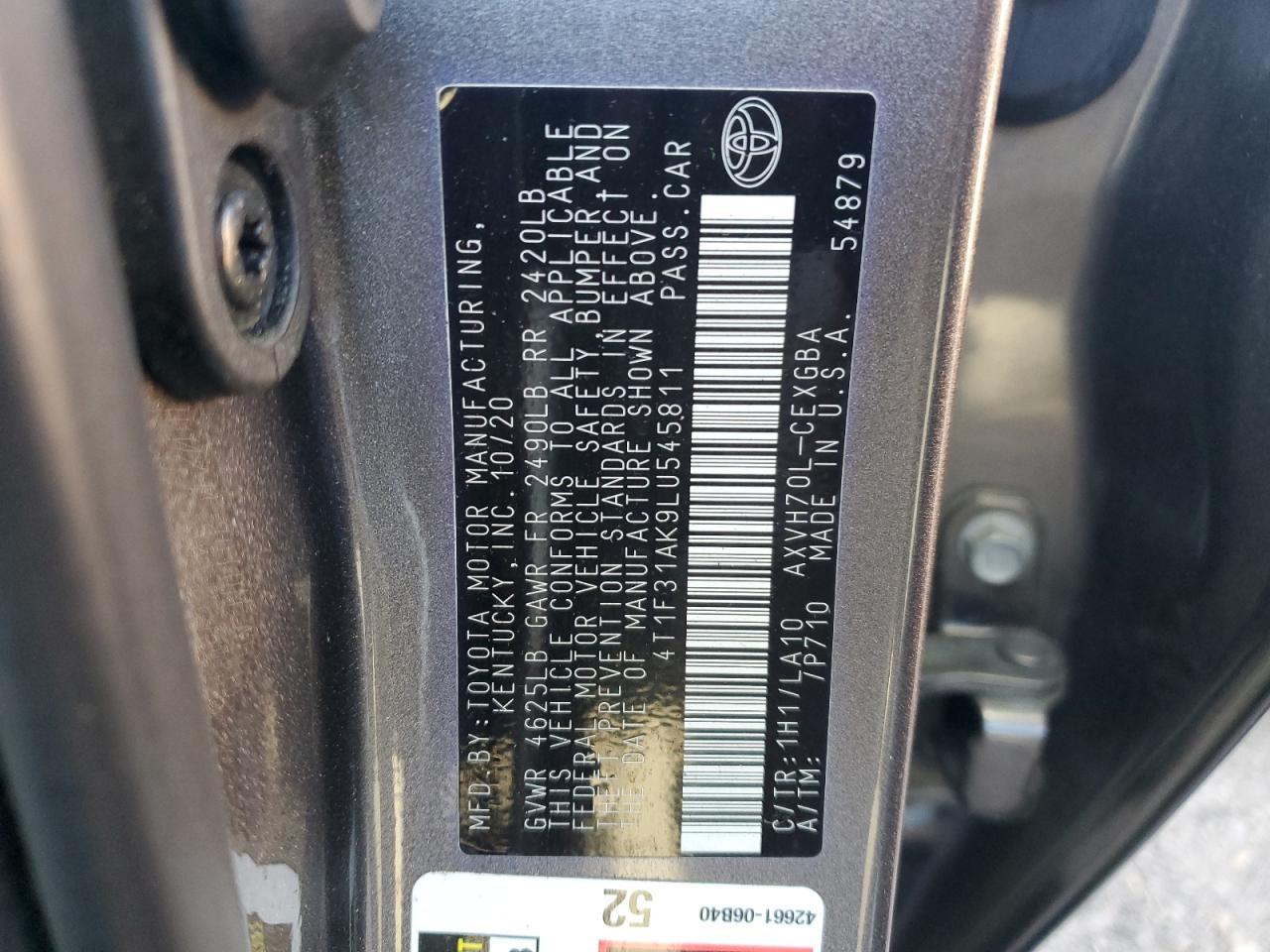 2020 TOYOTA CAMRY