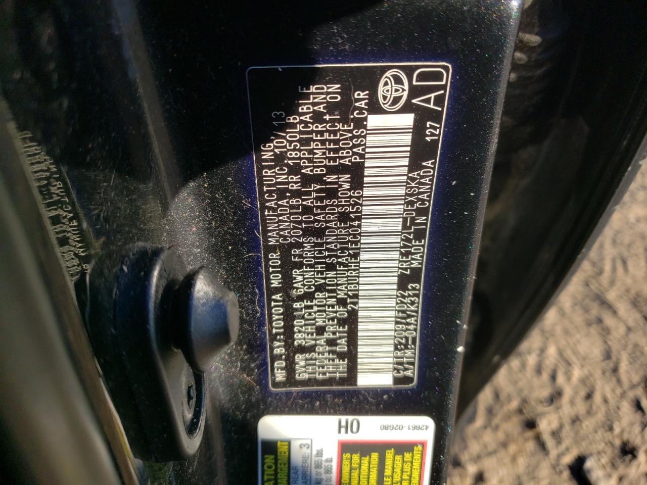 2014 TOYOTA COROLLA