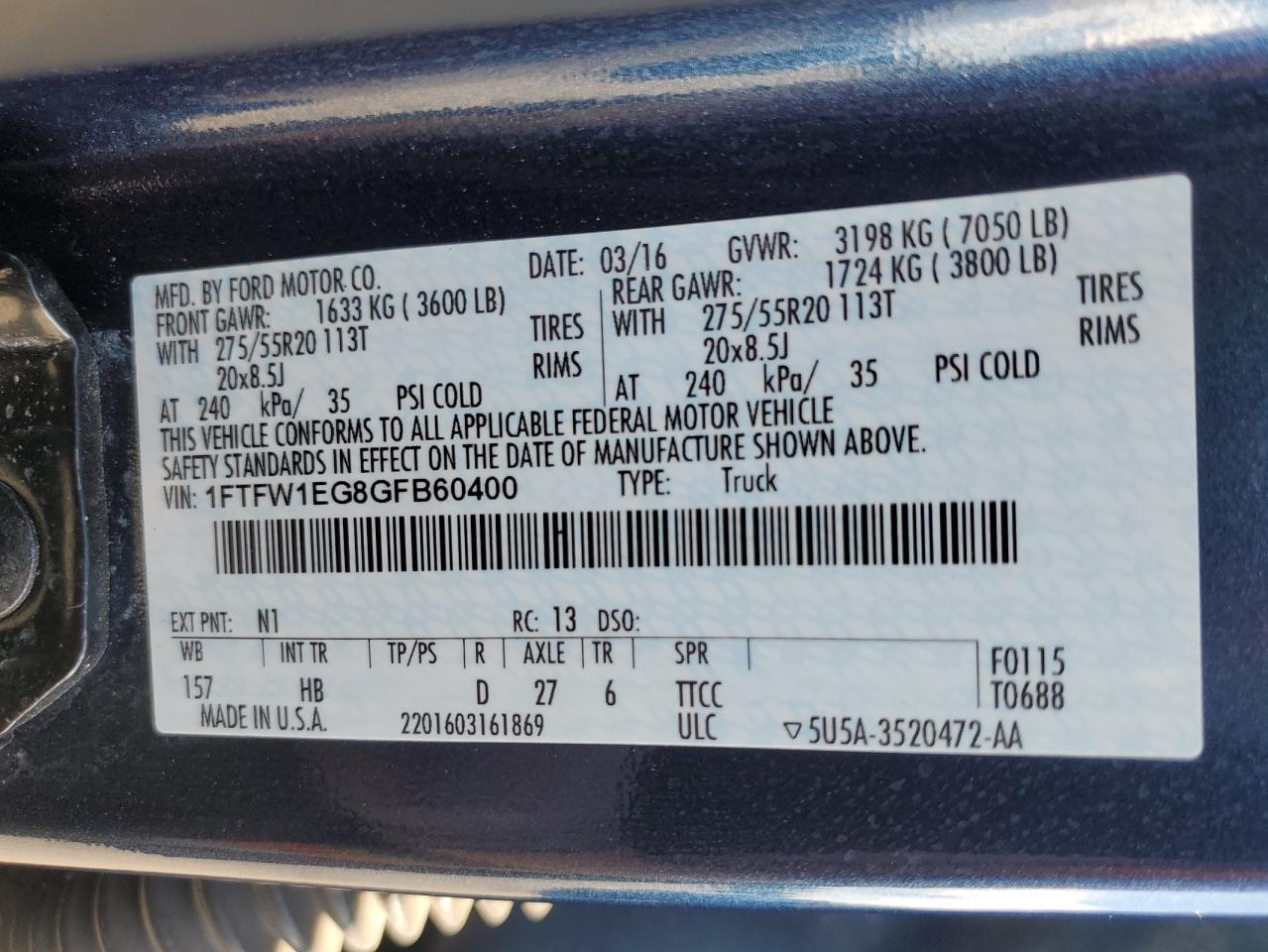 2016 FORD F-150