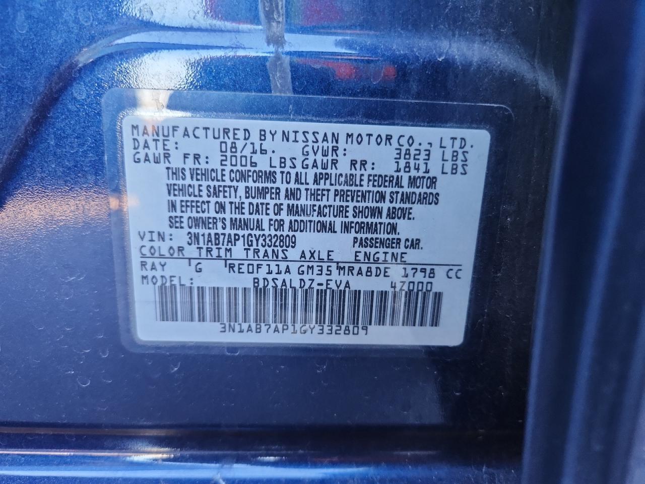 2016 NISSAN SENTRA