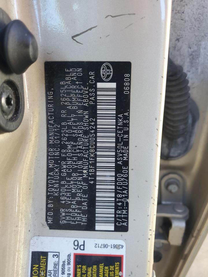 2012 TOYOTA CAMRY