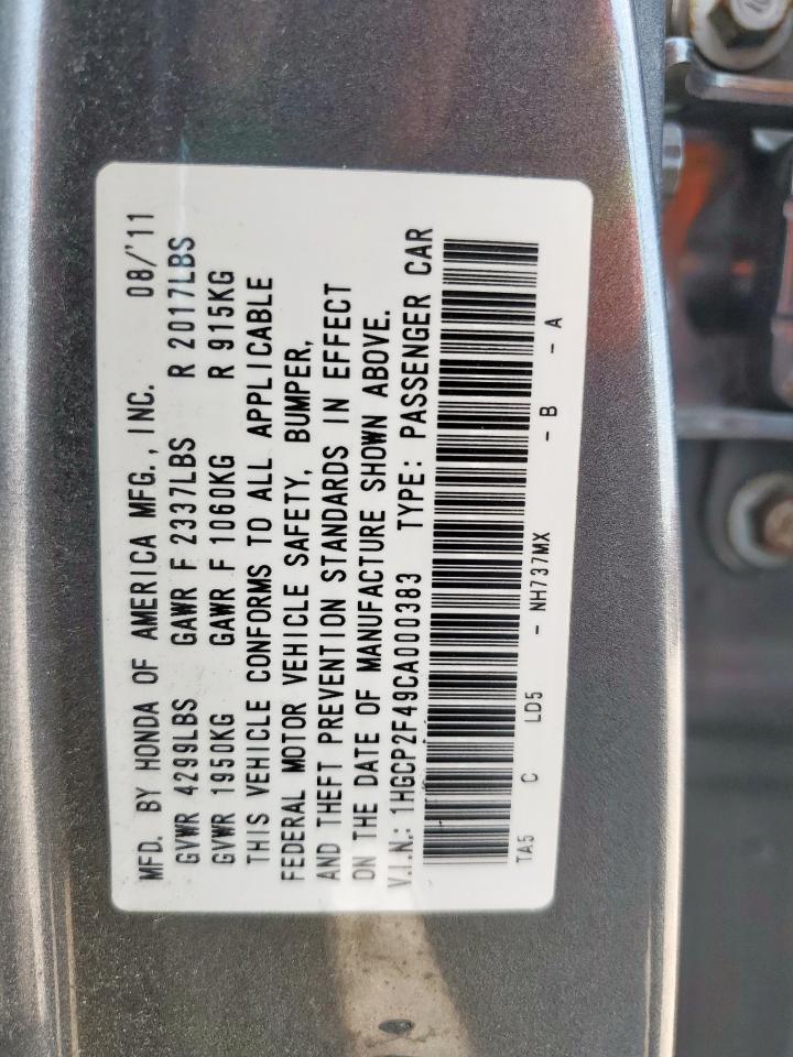2012 HONDA ACCORD