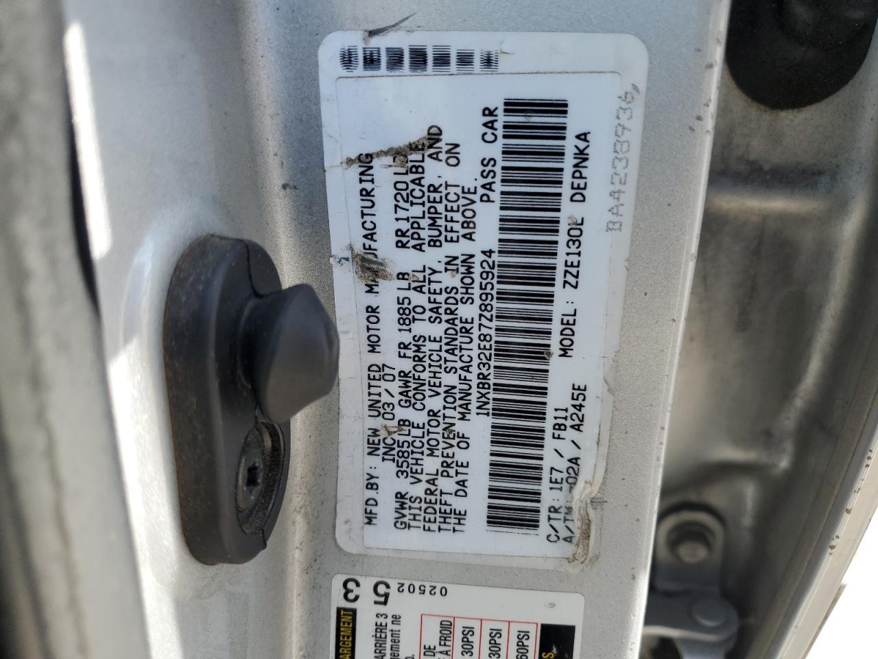 2007 TOYOTA COROLLA
