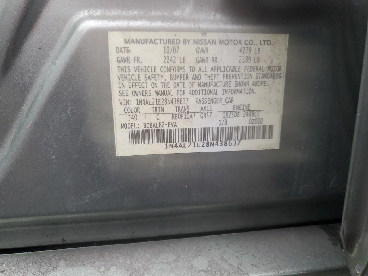2008 NISSAN ALTIMA