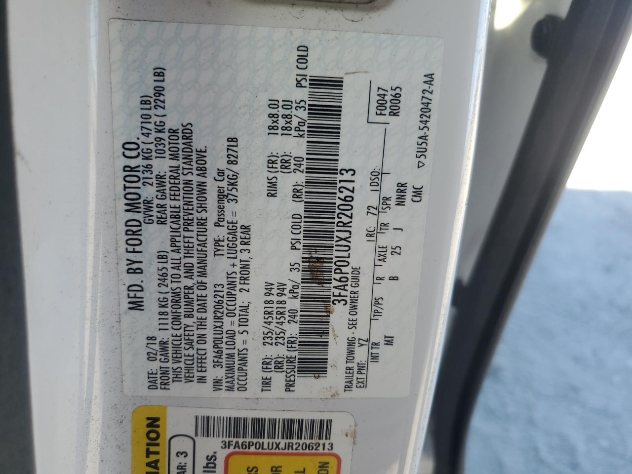2018 FORD FUSION
