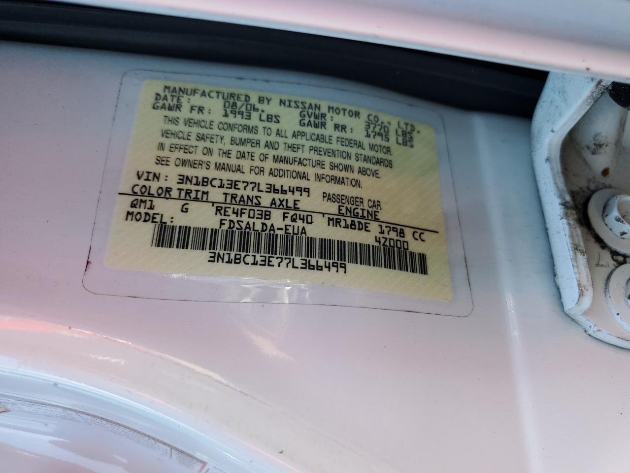 2007 NISSAN VERSA