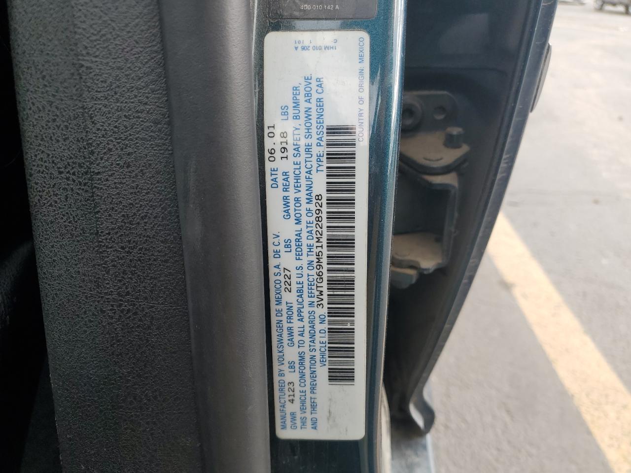 2001 VOLKSWAGEN JETTA