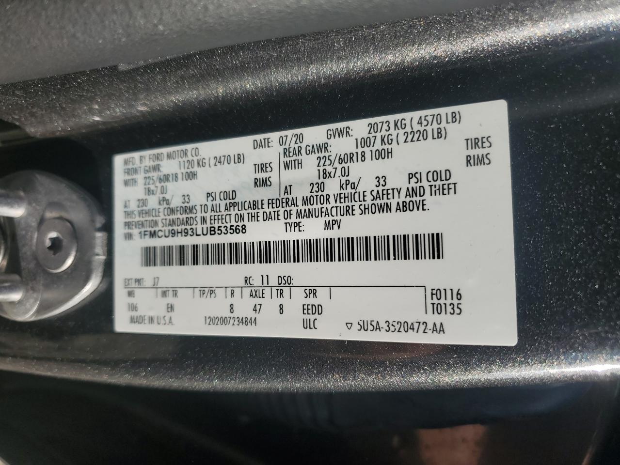 2020 FORD ESCAPE