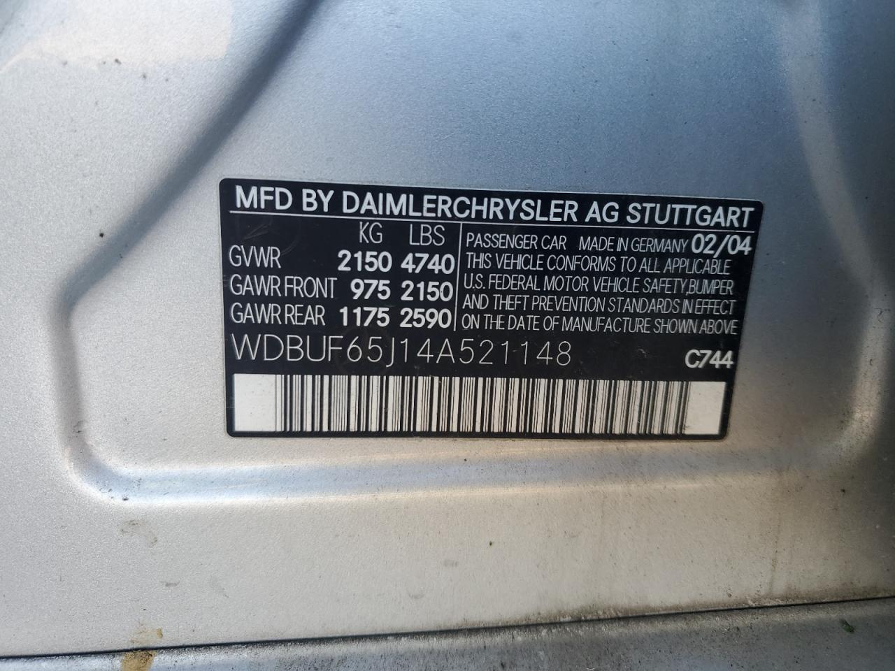 2004 MERCEDES-BENZ E-Class