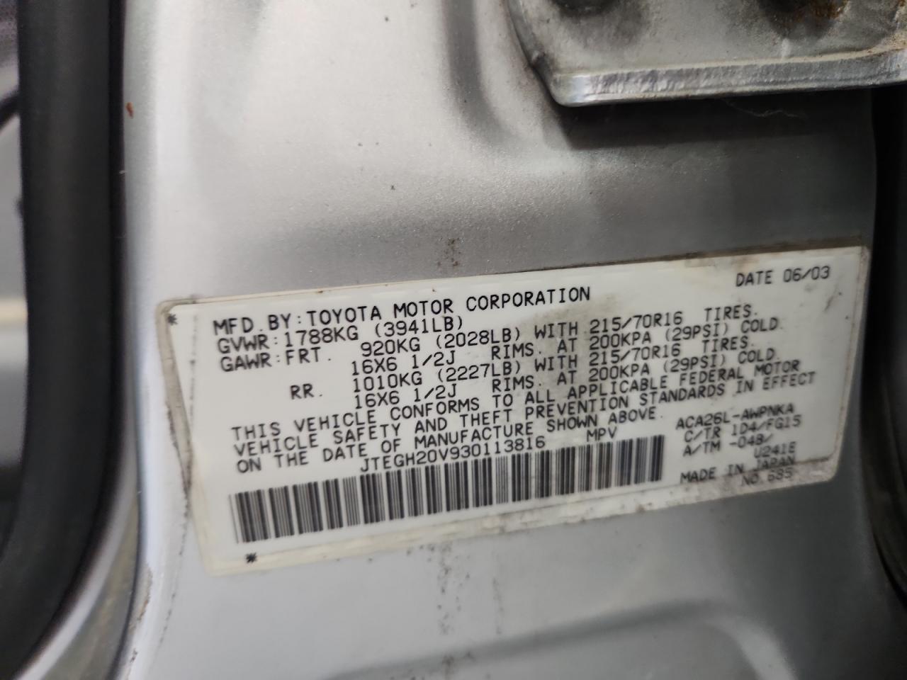 2003 TOYOTA RAV4