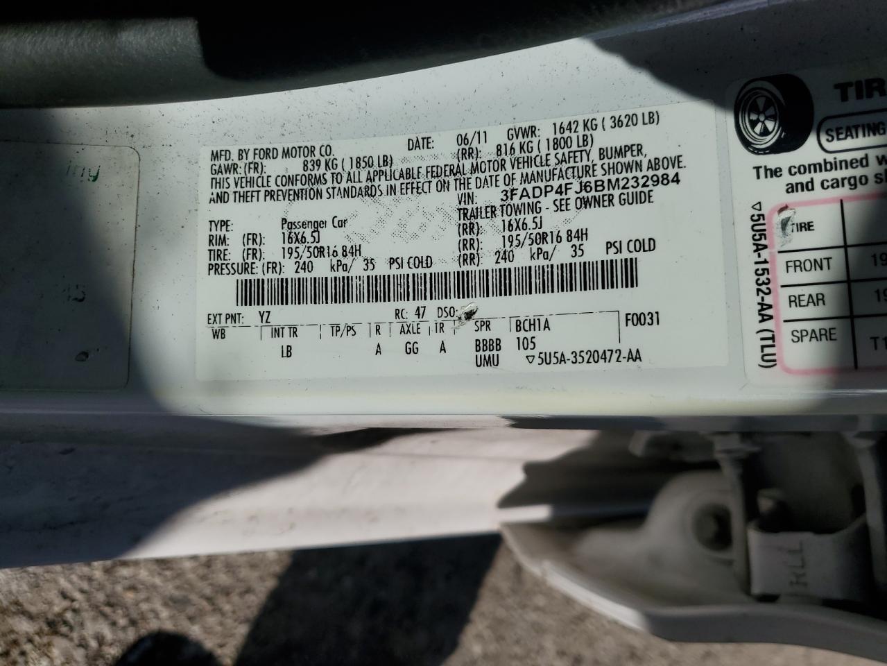 2011 FORD Fiesta