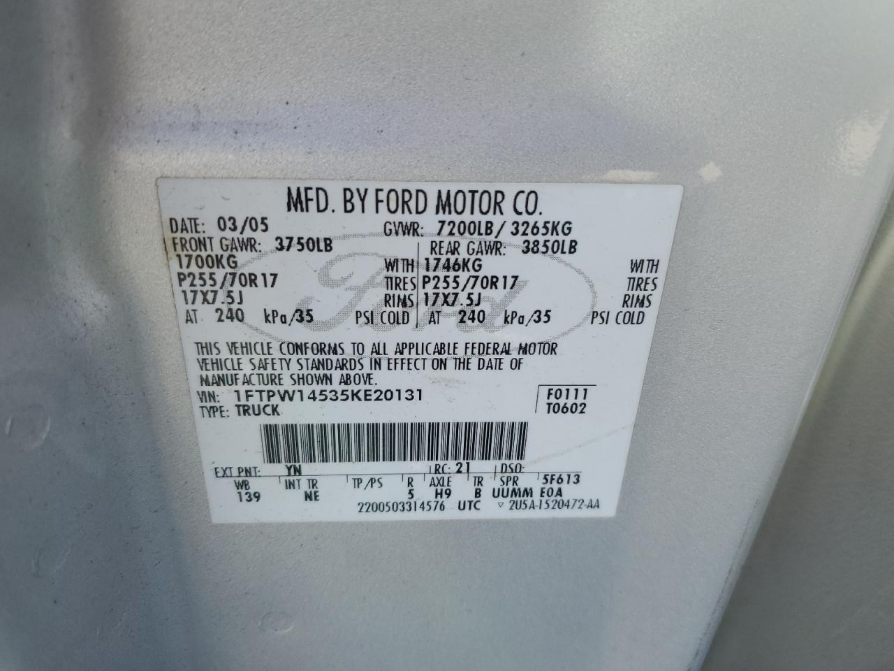 2005 FORD F-150