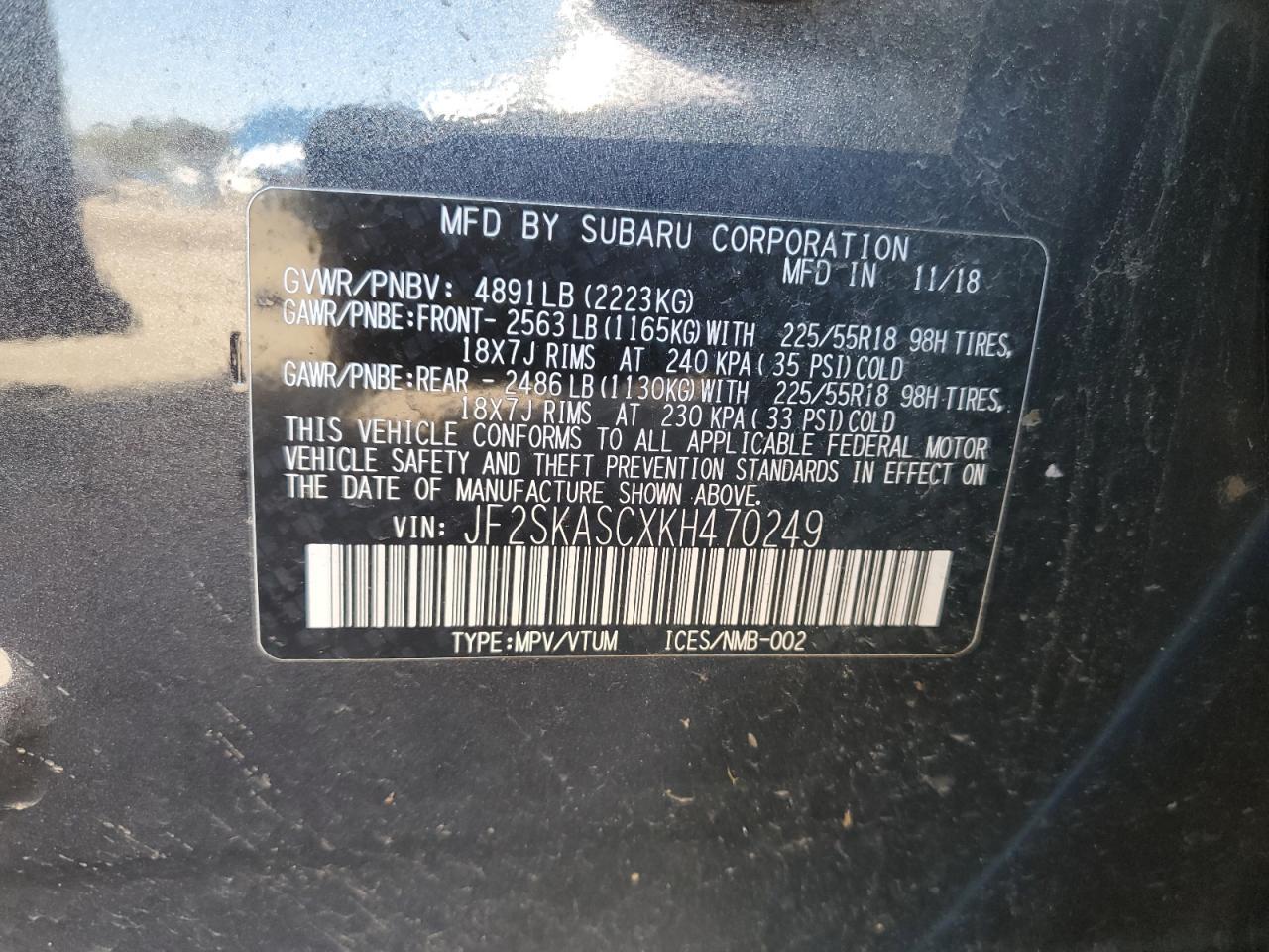 2019 SUBARU FORESTER
