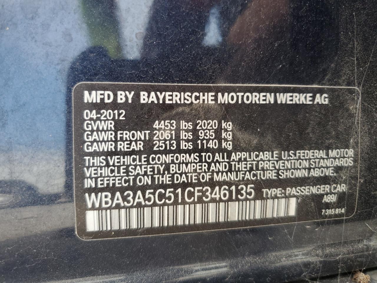 2012 BMW 3 SERIES