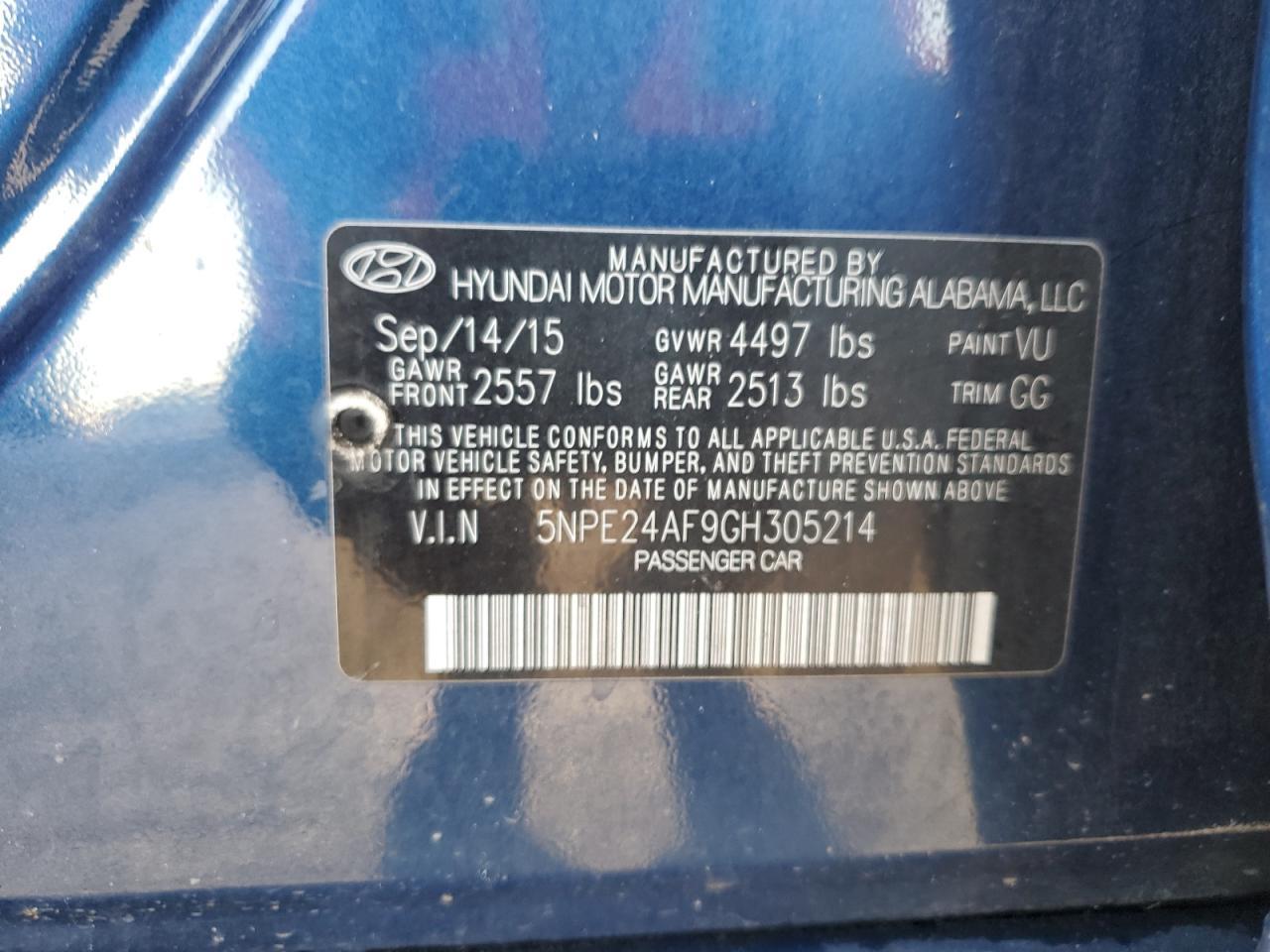 2016 HYUNDAI SONATA